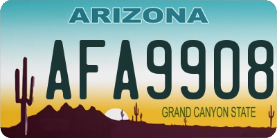 AZ license plate AFA9908