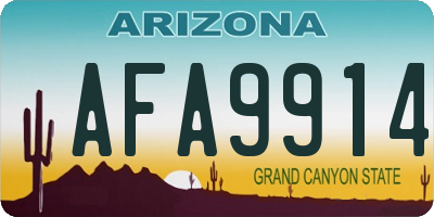 AZ license plate AFA9914