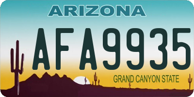 AZ license plate AFA9935
