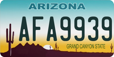 AZ license plate AFA9939
