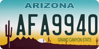 AZ license plate AFA9940