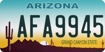 AZ license plate AFA9945