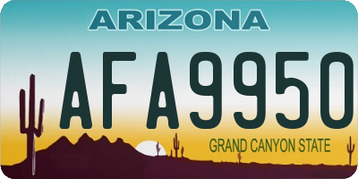 AZ license plate AFA9950