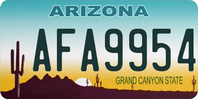 AZ license plate AFA9954