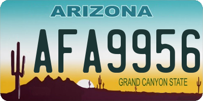 AZ license plate AFA9956