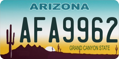 AZ license plate AFA9962
