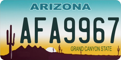 AZ license plate AFA9967