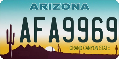 AZ license plate AFA9969