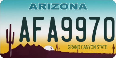 AZ license plate AFA9970