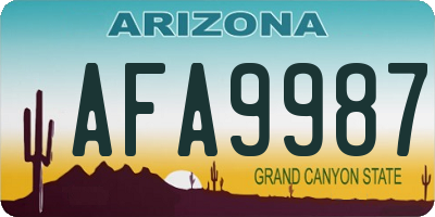 AZ license plate AFA9987