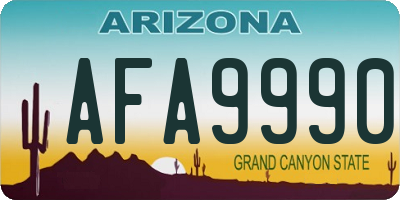 AZ license plate AFA9990