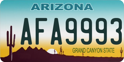 AZ license plate AFA9993