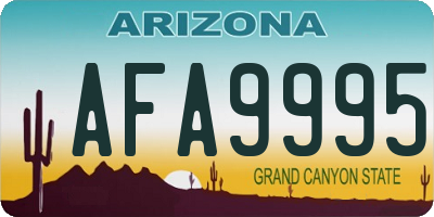 AZ license plate AFA9995