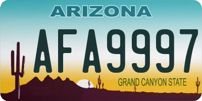 AZ license plate AFA9997