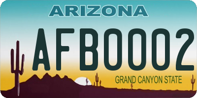 AZ license plate AFB0002