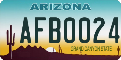 AZ license plate AFB0024