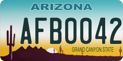 AZ license plate AFB0042