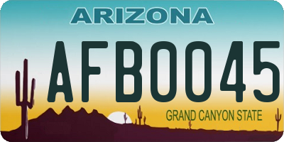 AZ license plate AFB0045