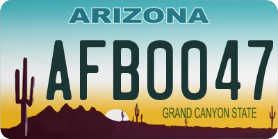 AZ license plate AFB0047