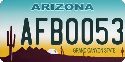 AZ license plate AFB0053