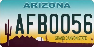 AZ license plate AFB0056