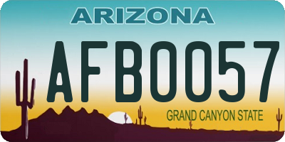 AZ license plate AFB0057