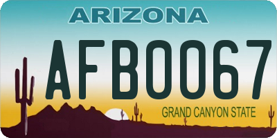 AZ license plate AFB0067