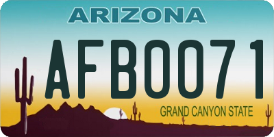 AZ license plate AFB0071