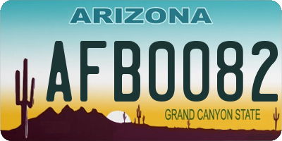 AZ license plate AFB0082