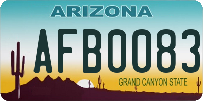AZ license plate AFB0083