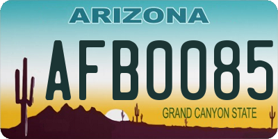 AZ license plate AFB0085