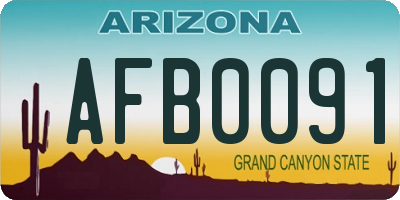 AZ license plate AFB0091