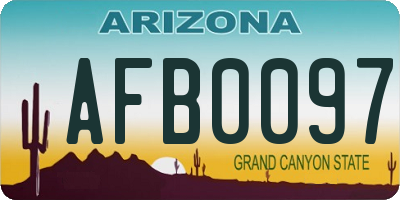 AZ license plate AFB0097