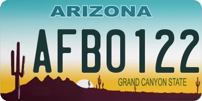 AZ license plate AFB0122