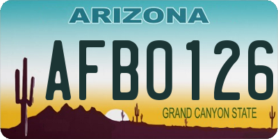AZ license plate AFB0126