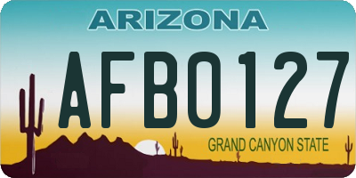 AZ license plate AFB0127
