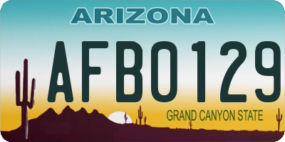 AZ license plate AFB0129