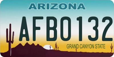 AZ license plate AFB0132
