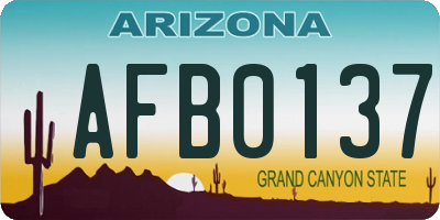 AZ license plate AFB0137