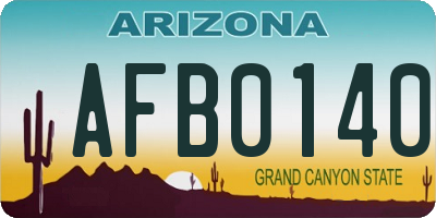 AZ license plate AFB0140