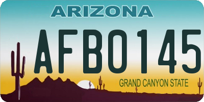 AZ license plate AFB0145