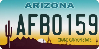 AZ license plate AFB0159