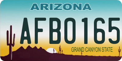 AZ license plate AFB0165