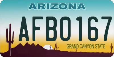 AZ license plate AFB0167