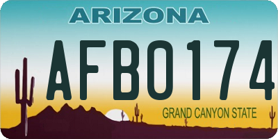 AZ license plate AFB0174