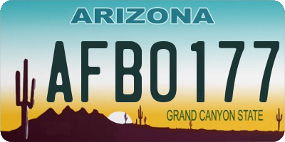 AZ license plate AFB0177