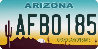 AZ license plate AFB0185