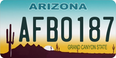 AZ license plate AFB0187