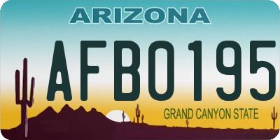 AZ license plate AFB0195