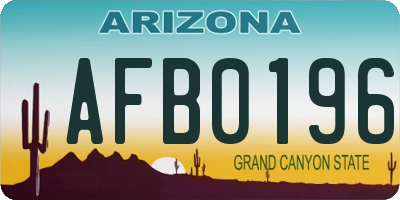 AZ license plate AFB0196